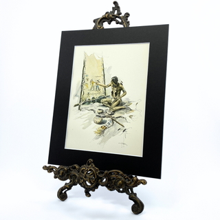 1900s Native American, Harrison Fisher Illustration, 8x10 Matted Antique Book Page