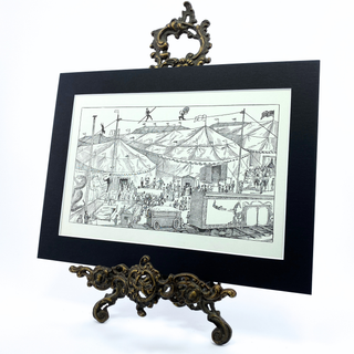 1970s Circus Performance Illustration, 9x12 Matted Antique Book Page