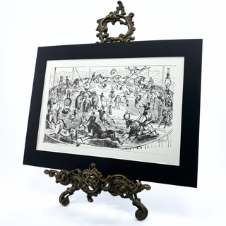 1970s Circus Performance Illustration, 9x12 Matted Antique Book Page