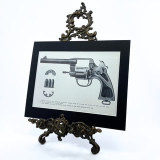 1950s Colt Firearm Assembly Illustration, 8x10 Matted Antique Book Page